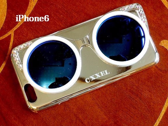 iPhone6/6sケース　輝くサングラス　スワロフスキークリスタルオーロラ